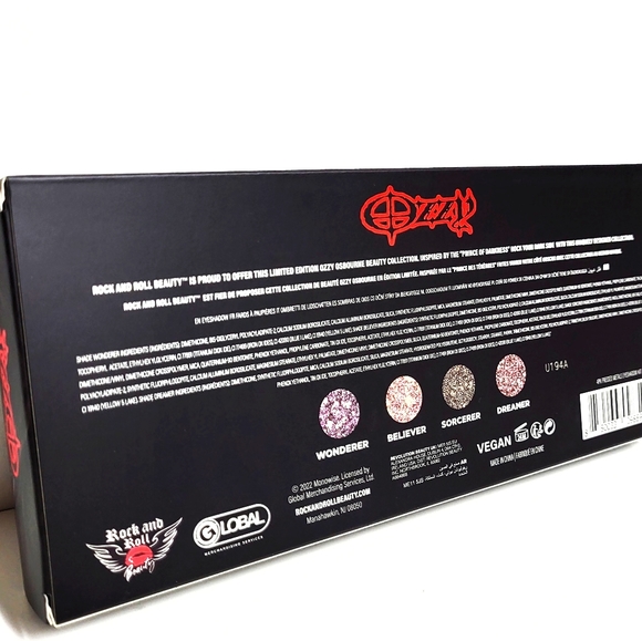 Rock & Roll Beauty Ozzy Osbourne Metal Flake Eyeshadow Kit of 4 NIB - Picture 11 of 14